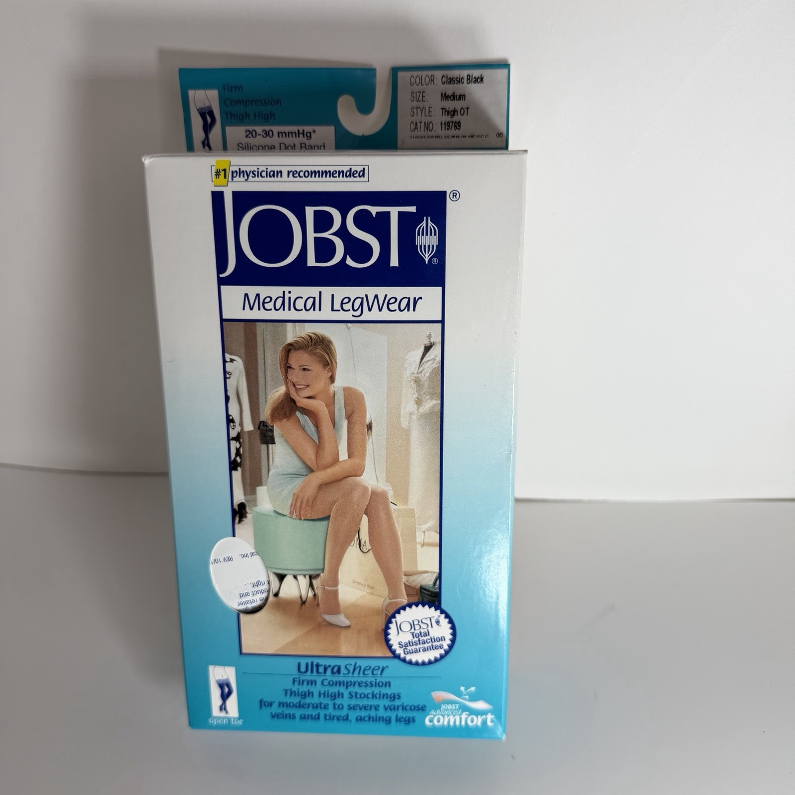 Womens UltraSheer Thigh Compression Stockings 20-30 mmhg Open Silicone Supports