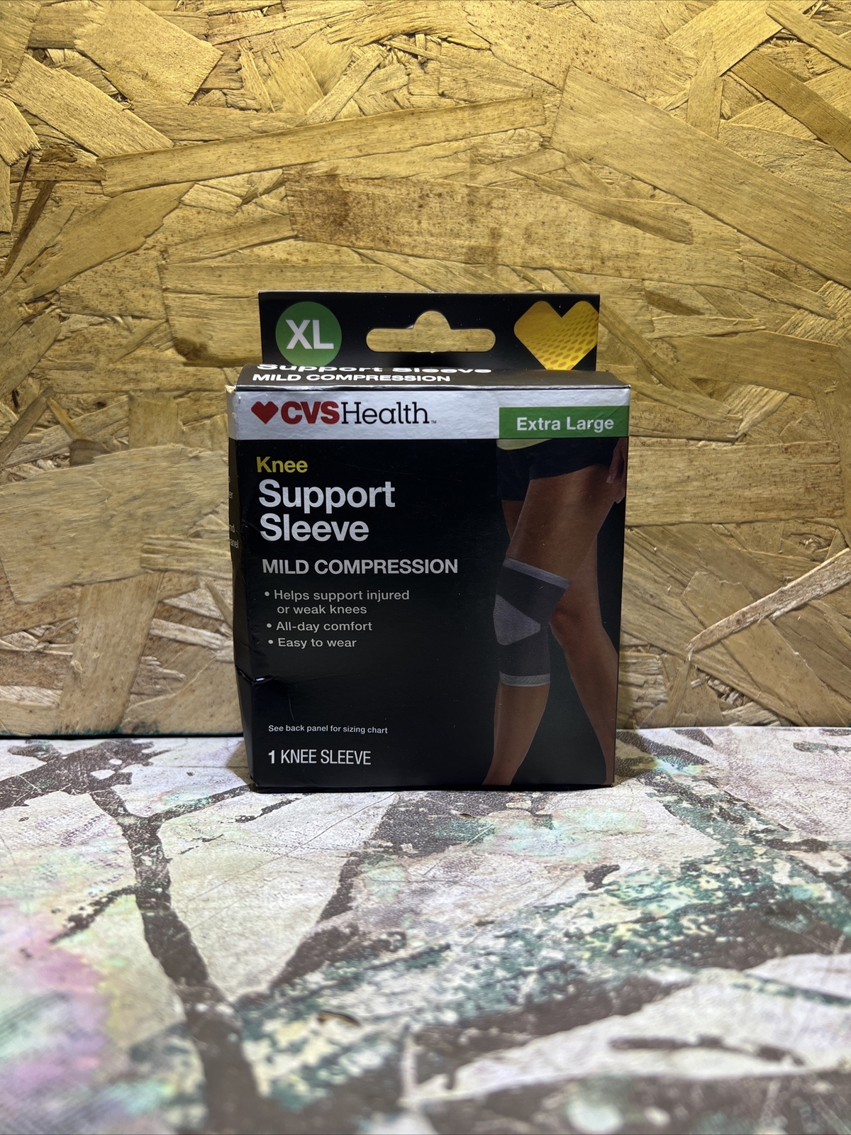 CVS Knee Support Sleeve Mild Compression Size XLARGE Contoured & Breathable.