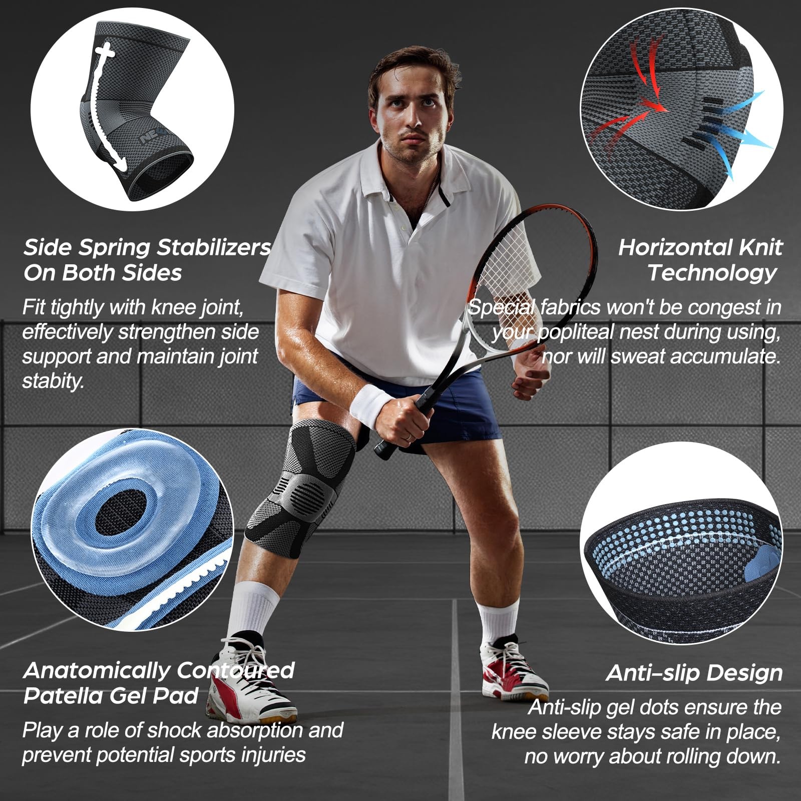 Professional Knee Brace for Pain , Knee Compression Sleeve, Knee Support with…