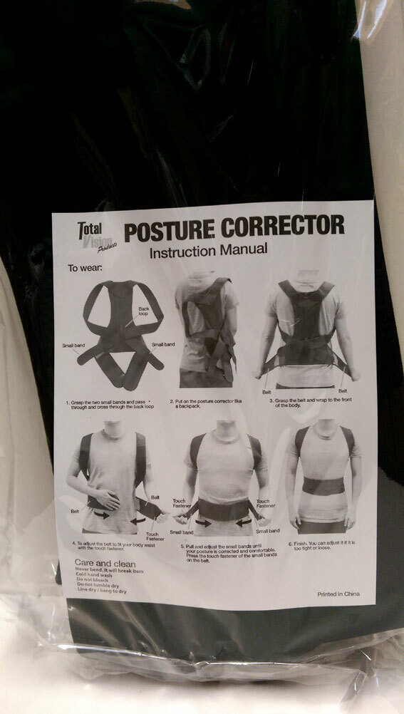 TOTAL VISION Back Brace Posture Corrector Shoulder Back Support Belt Unisex M/L