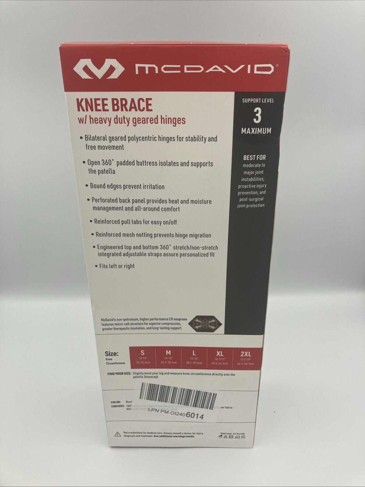 McDavid 429 PS II Hinged Knee Brace – Black
