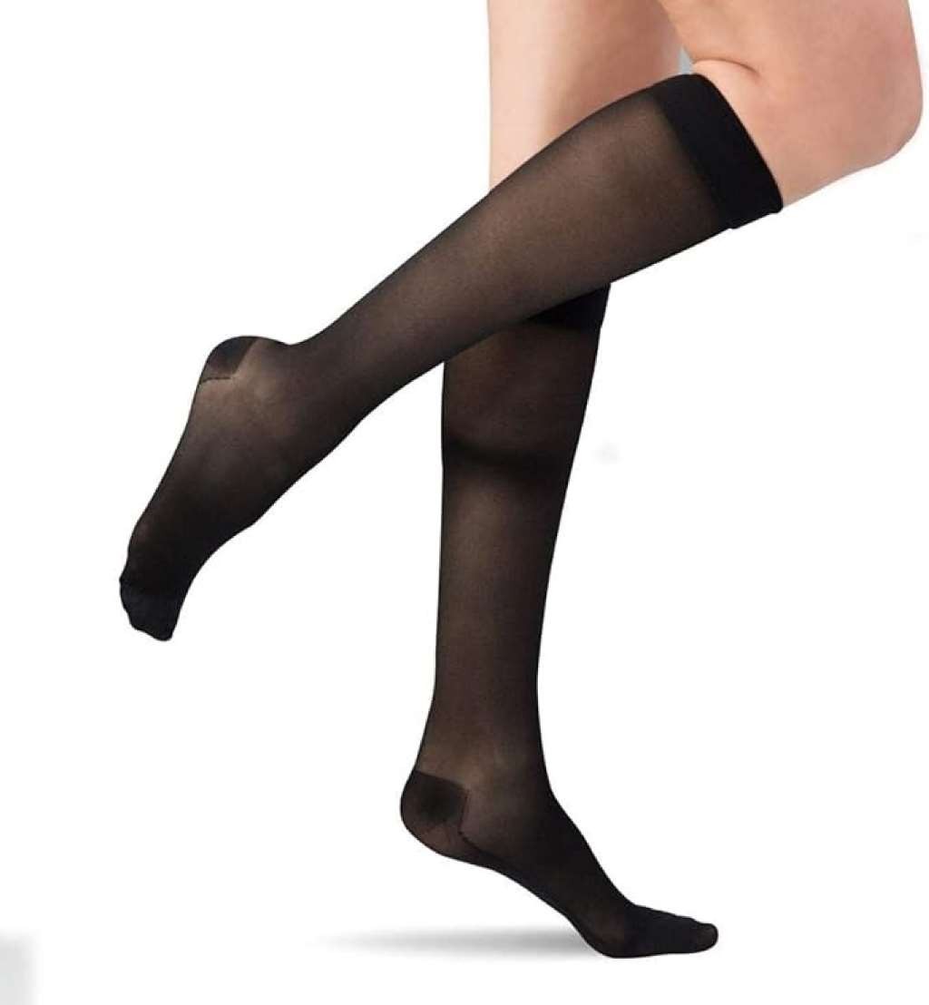 Dr. Comfort Women’s Select Sheer Below Knee 15-20mmHg (Black) Large