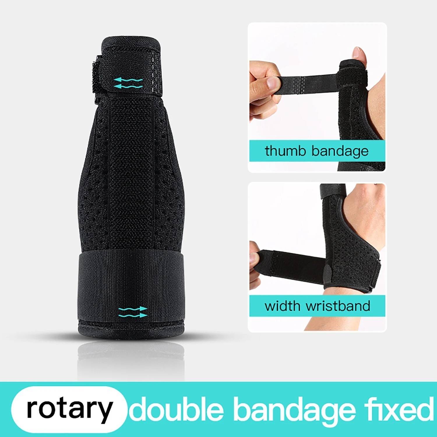 2PCS Thumb Support Splint Adjustable Thumb Stabilizer Left Right Hand Black Set