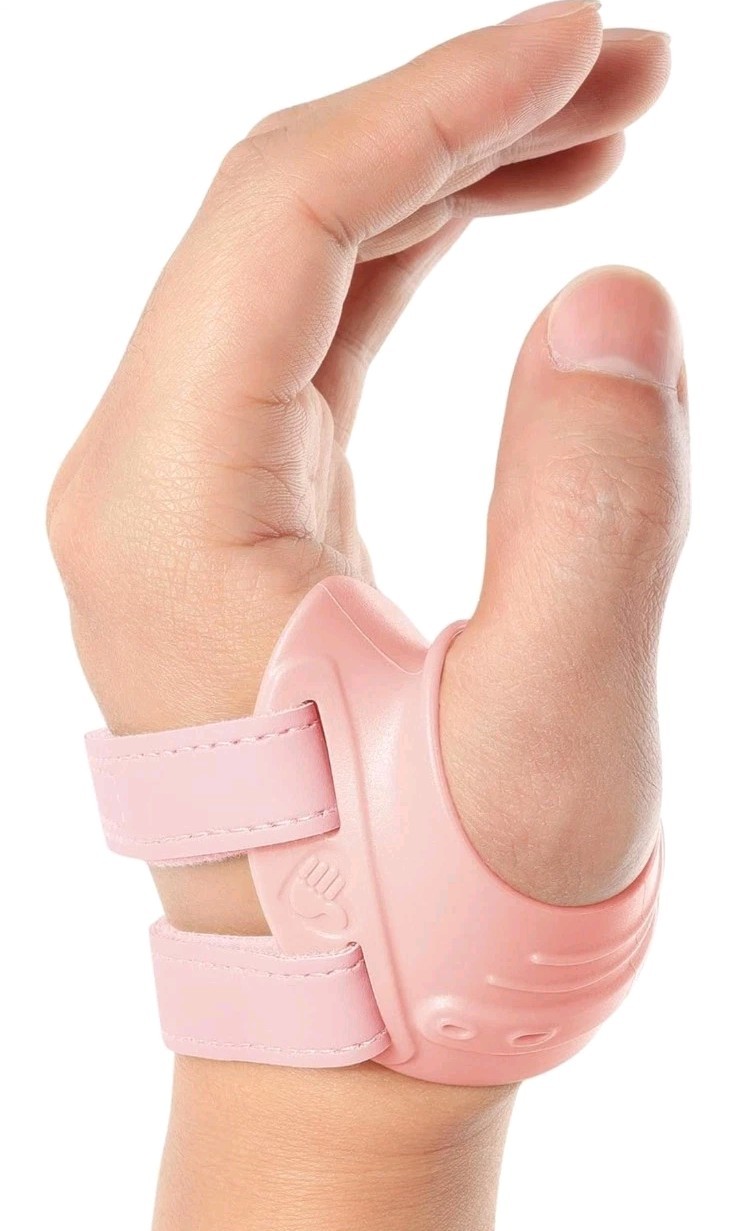 FORTEMOTUS CMC Thumb Brace Large Left Pink | Support Splint w/ Metal Stay