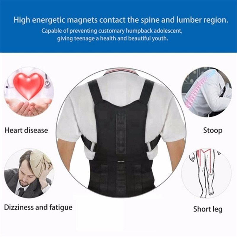 Magnetic Posture Corrector Belt – Adjustable Back Support Shoulder Waist Trimmer