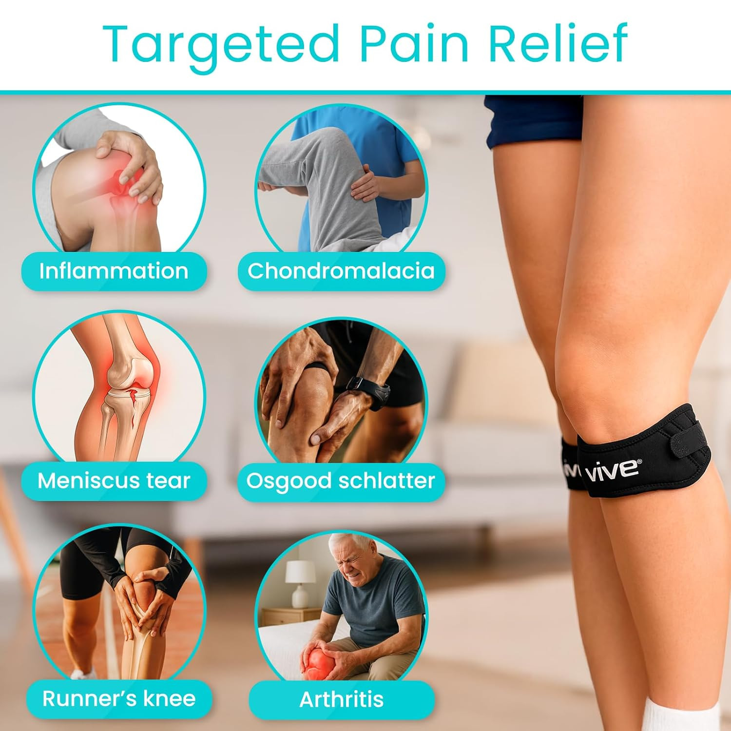 Patella Knee Flex Wrap Brace (2-Pack) – Patellar Tendon Support Strap for Pai…