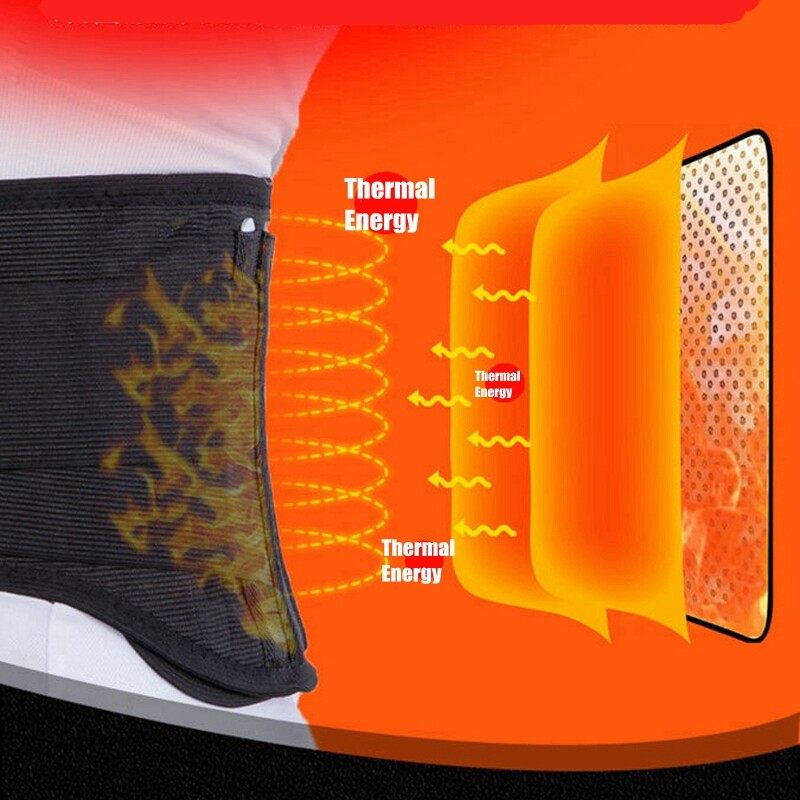 Magnetic Self Heating Lumbar Lower Back Support Brace Waist Belt Pain Relief