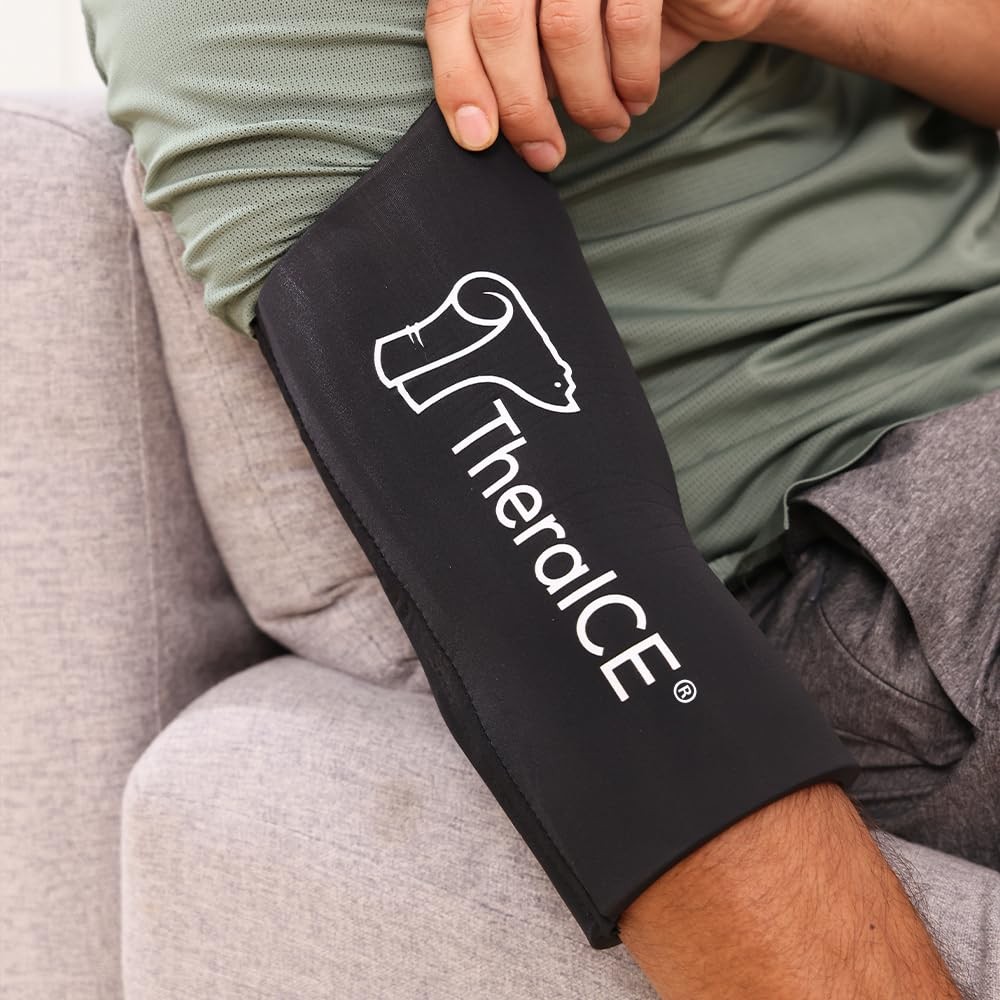 TheraICE Elbow Ice Pack Wrap Compression Sleeve for Injuries Reusable Gel Arm…