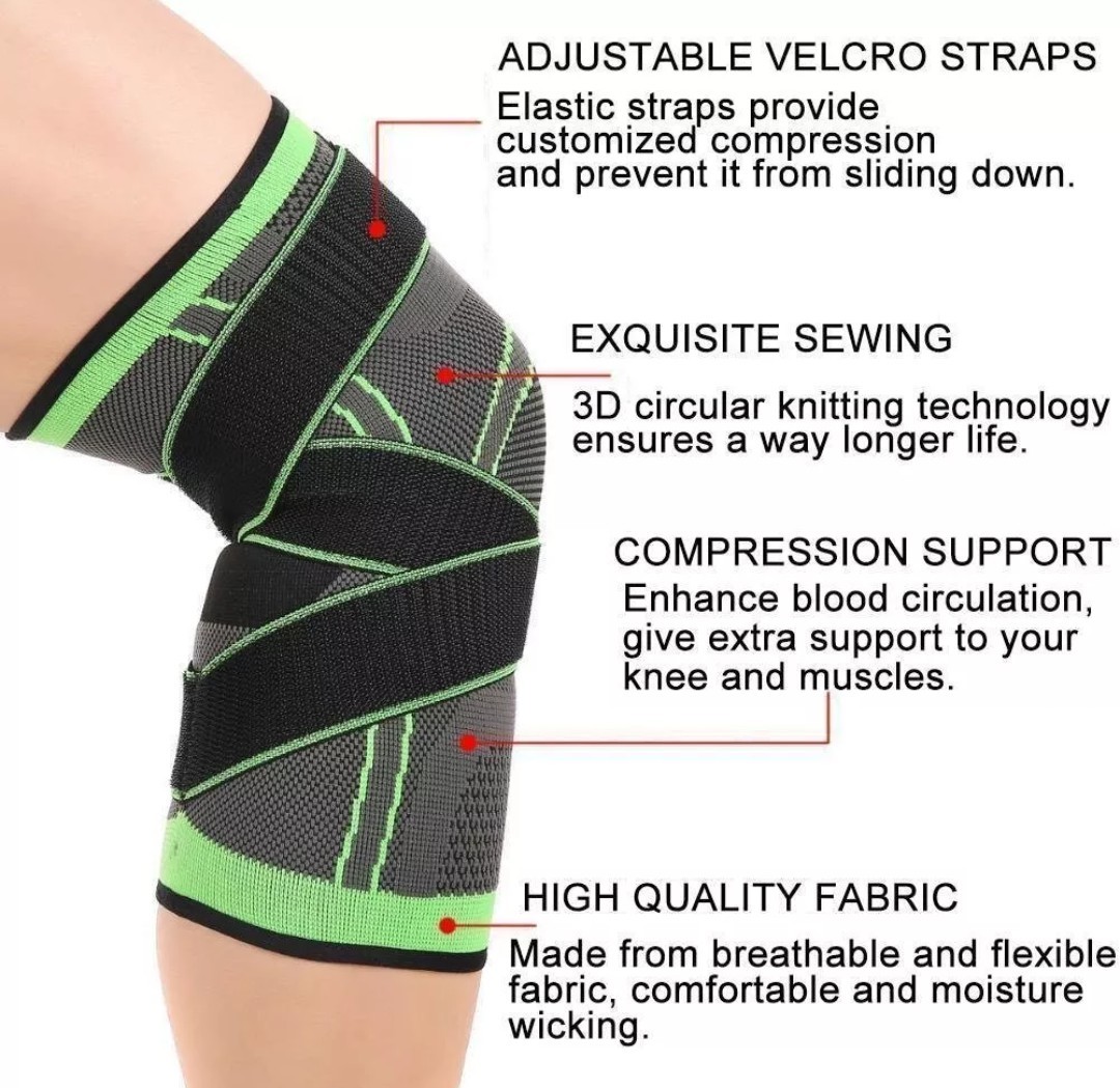 Knee Sleeve Compression Brace Support Sport Joint Pain Arthritis Relief Strap US