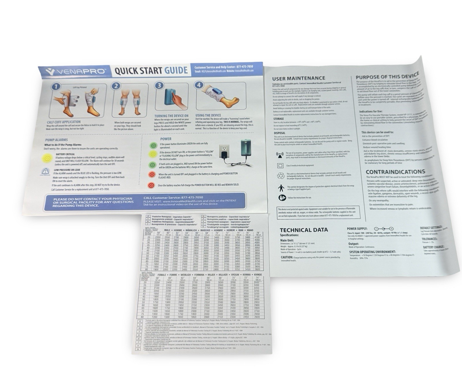 VenaPro Portable DVT Prevention System Dual Units Cuffs Case Innovamed DJO
