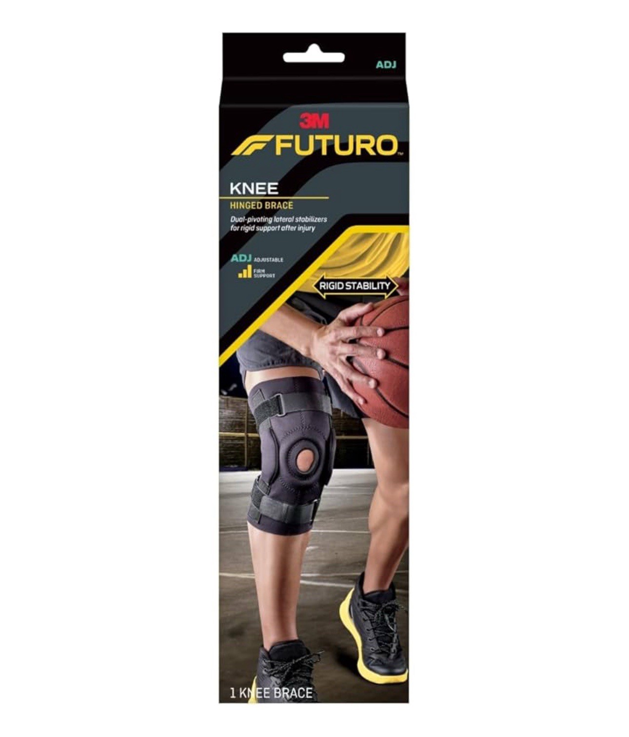 FUTURO Hinged Knee Brace, Adjustable, 48579 FIRM Sprains Medial Lateral Support
