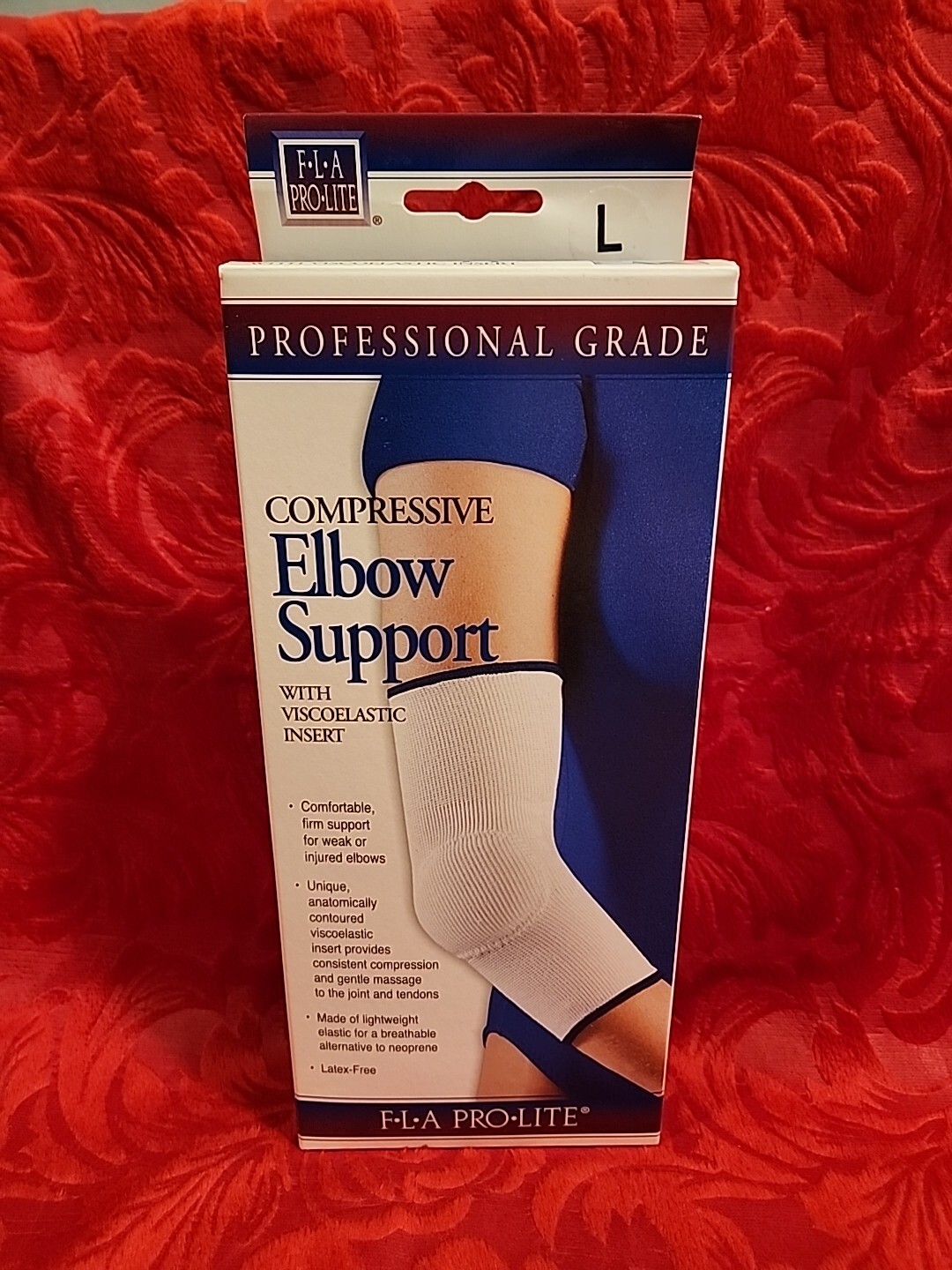 FLA PRO LITE Compressive Elbow Support W/Viscoelastic Insert Large New In Box