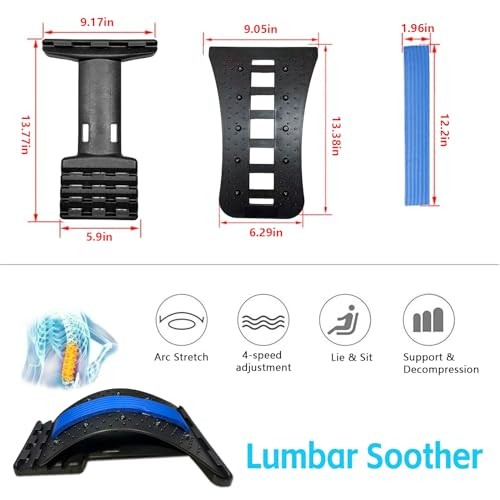 Back Stretcher – 4-Level Adjustable Lumbar Support Board & Back Cracker Blue