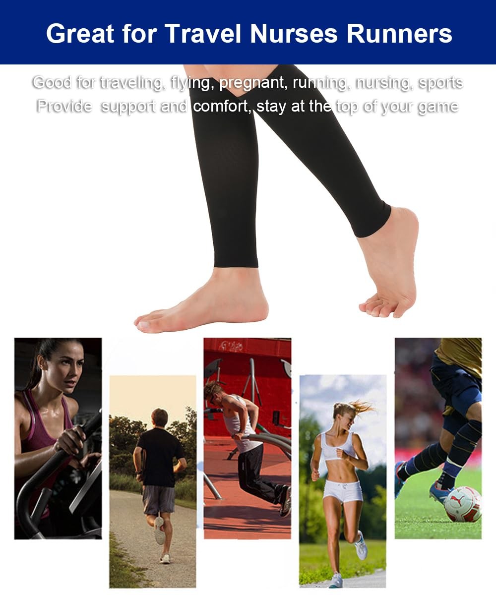 1 Pair Leg Compression Sleeve Calf Compression Sleeve Footless Shin Sleeves, M