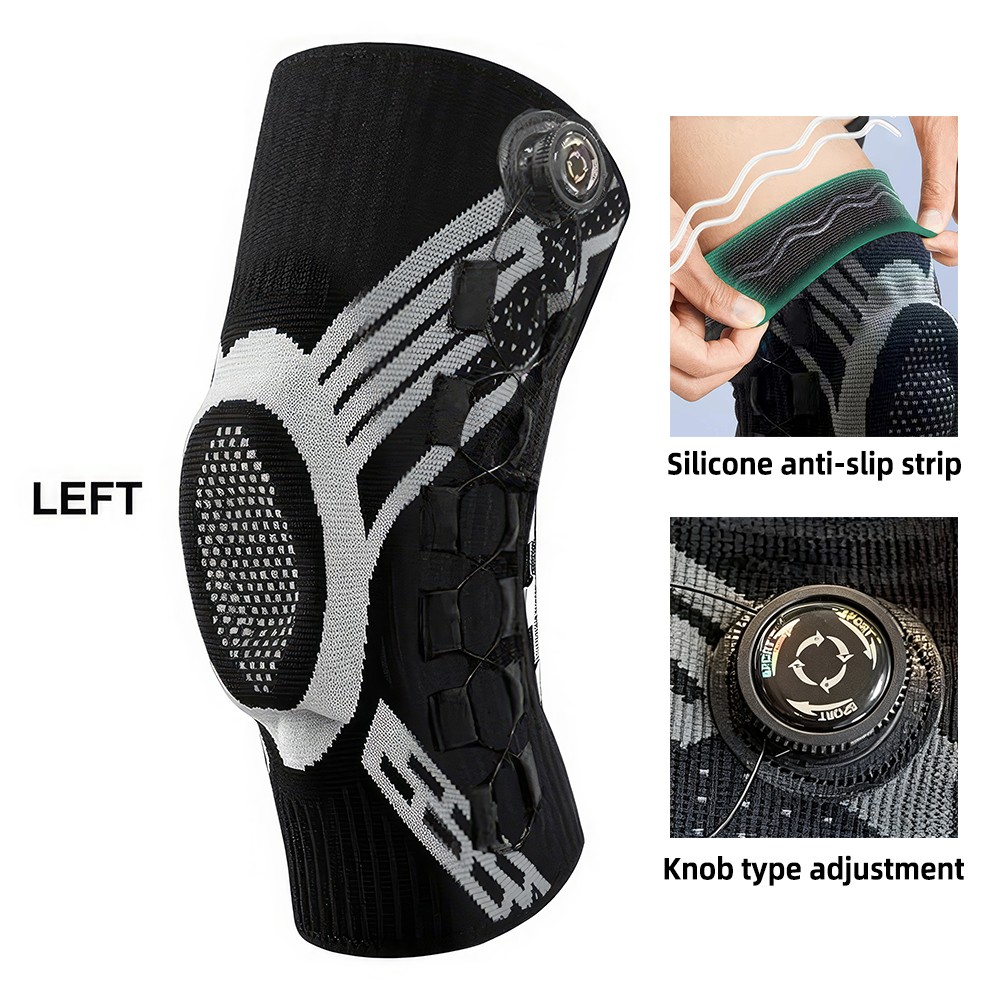 Knee Brace Compression Sleeve Hinged Joint Support Open Patella Stabilizer Wrap