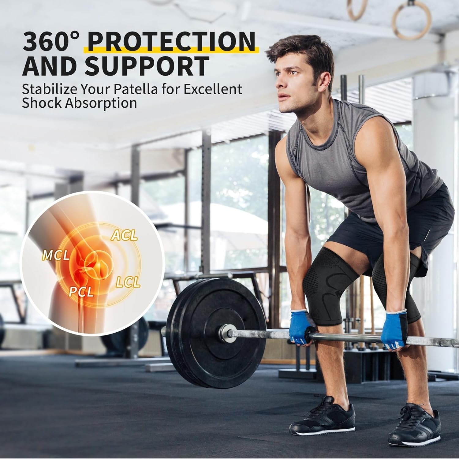 Active Knee Support: 2 Pack Compression Sleeves for Running & Weightlifting