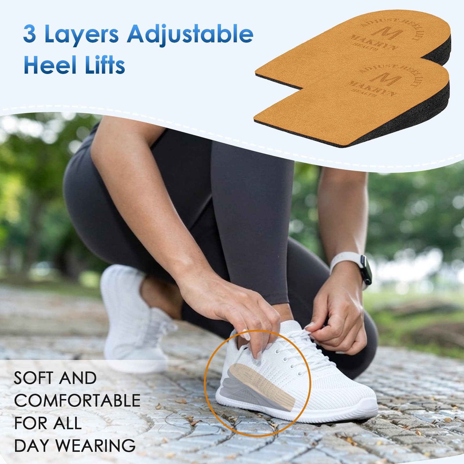 Makryn Black Heel Lifts Medium 2 Pairs