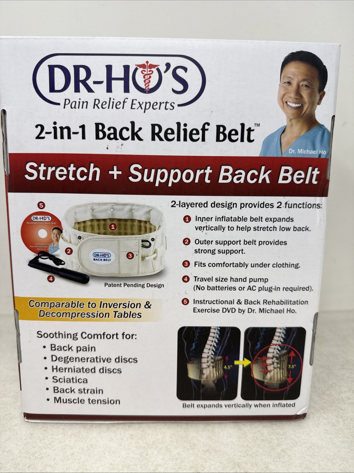 NEW DR-HO’S 2-in-1 Decompression Belt for Lower Back Pain Relief Lumbar Support