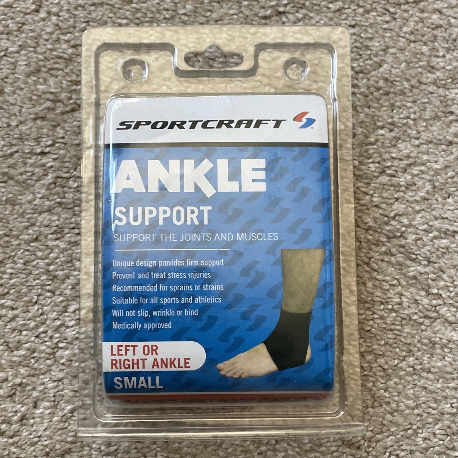 SPORTCRAFT ANKLE SUPPORT FITS RIGHT OR LEFT ANKLE SMALL Supports Joints/Muscles