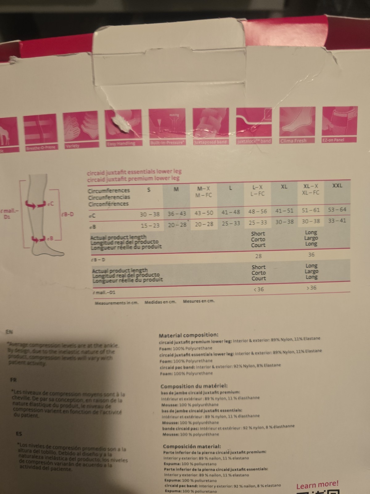 Medi circaid juxtafit lower leg inelastic compression system 36 cm Medium Long