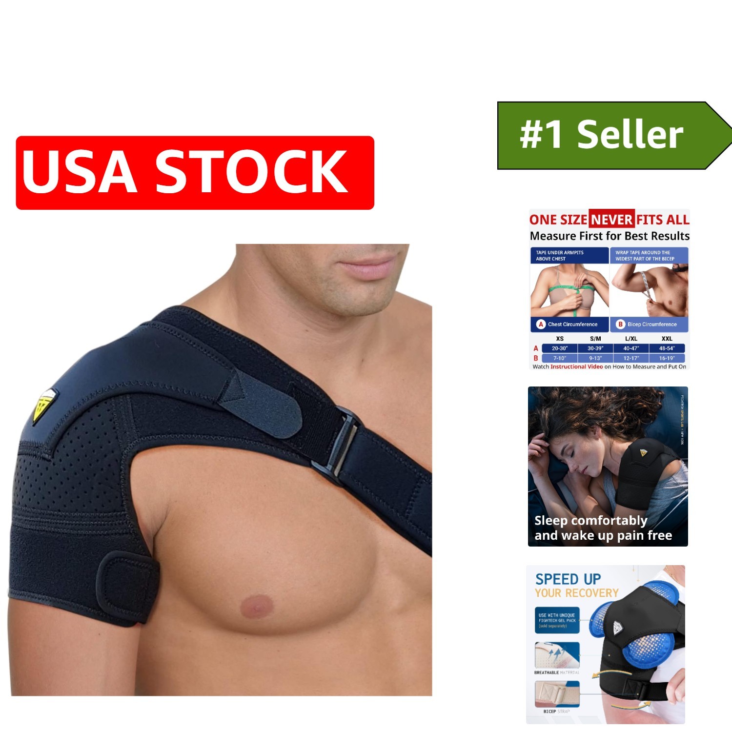 Universal Neoprene Shoulder Brace with Hot/Cold Pack Pocket – Large/X-Large Fit