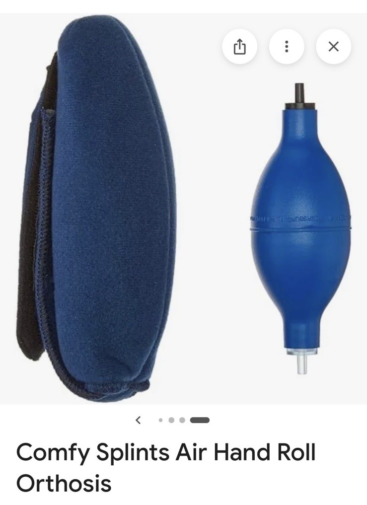 Comfy Splints Inflatable Air Hand Roll Orthosis Promotes Extension Washable