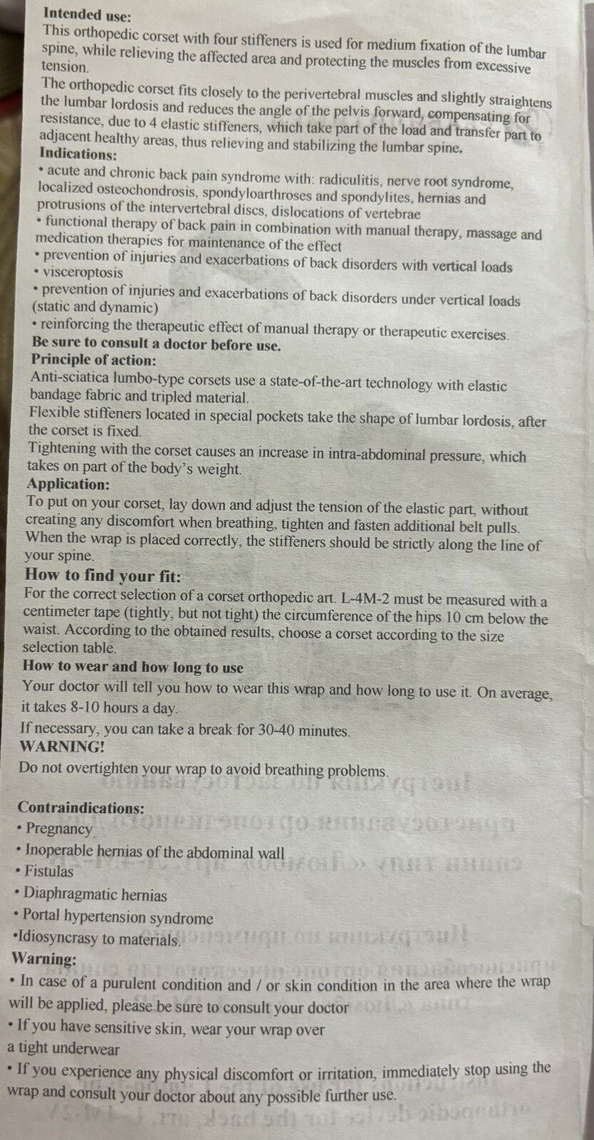 Lumbo-Sacral brace