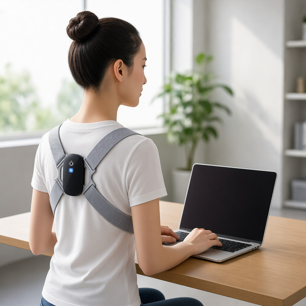 Smart Vibrating Posture Corrector Sensor Back Brace Adjustable Alignment Trainer
