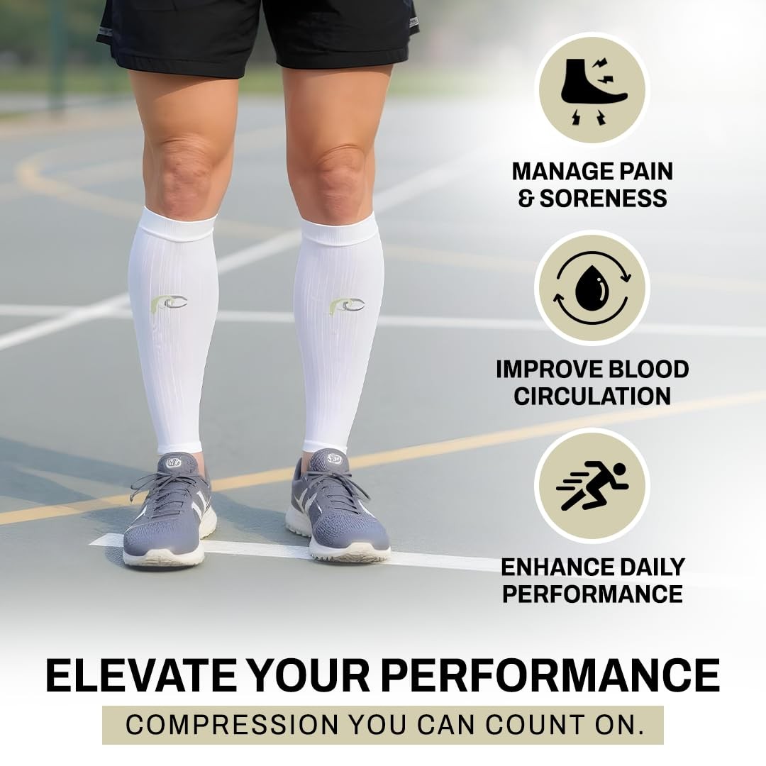 PRO Compression Marathon Calf Sleeve, Black, Small/Medium Small/Medium, Black