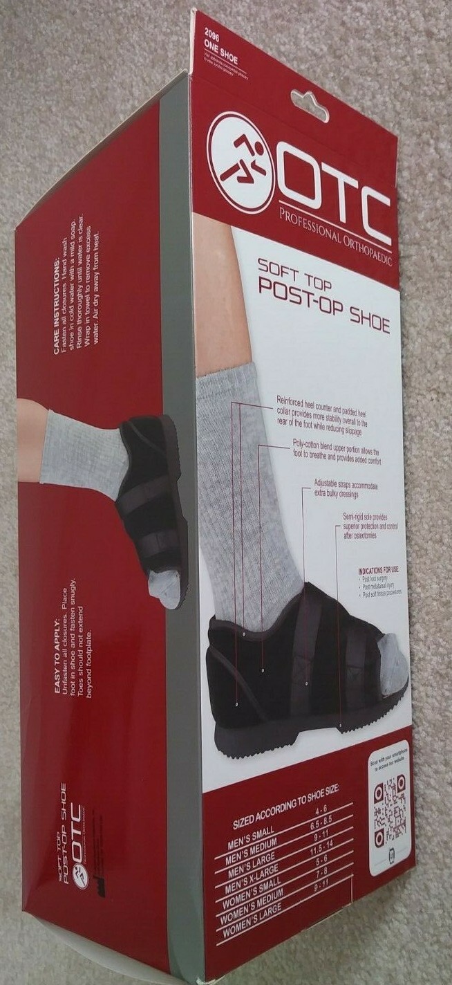 OTC Post-Op Shoe, Soft Top, Women’s Medium Fits Shoe Size 7-8