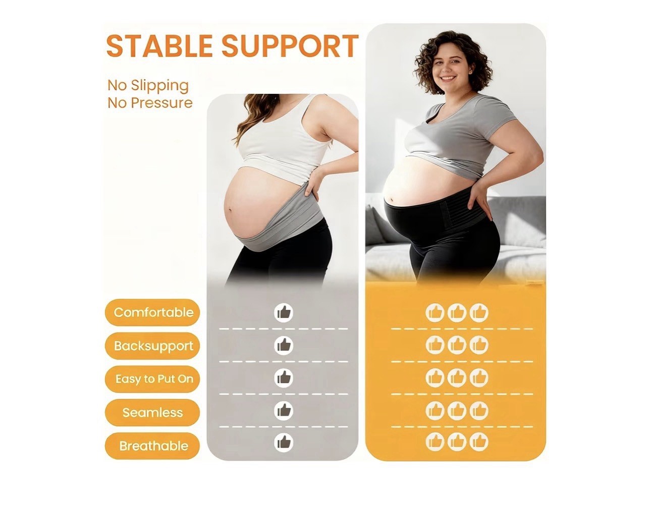 Adjustable Maternity Abdominal & Back Support Belt Black 3XL-4XL