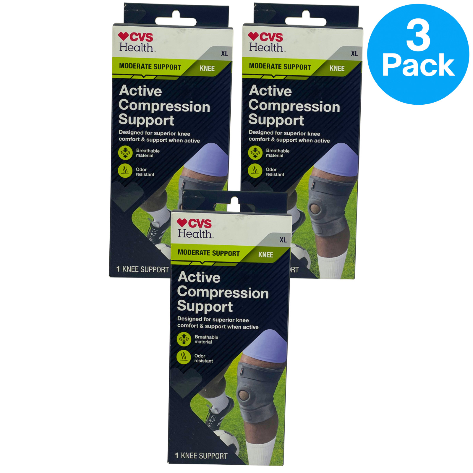 CVS Health Active Compression Support Knee Moderate Support Size X-Large 19″-22″