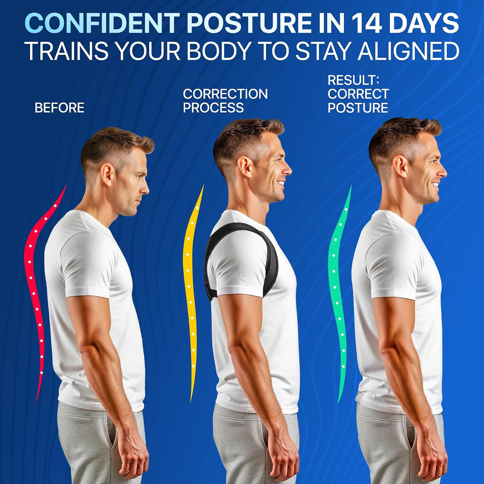Posture Corrector for Men and Women Adjustable Figure-8 Back Brace for Rounded