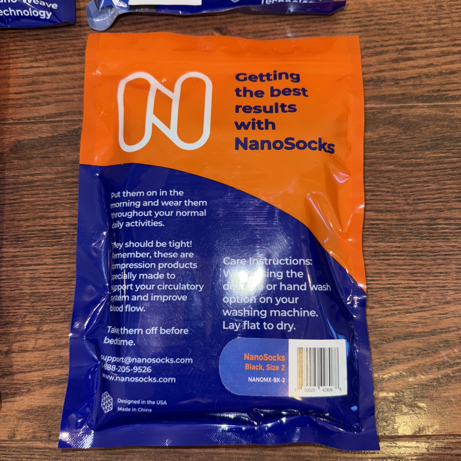 4 Pair New NANOSOCKS 3D Nano-Weave Tech Black Compression Socks Sz 2 NANOMX-BK-2