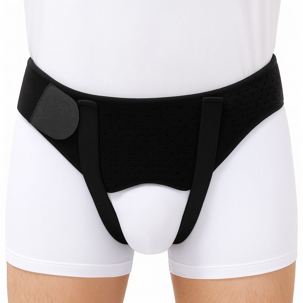 Hernia Support Belt Men Truss For Inguinal Sports 2-Removable Compression Pads