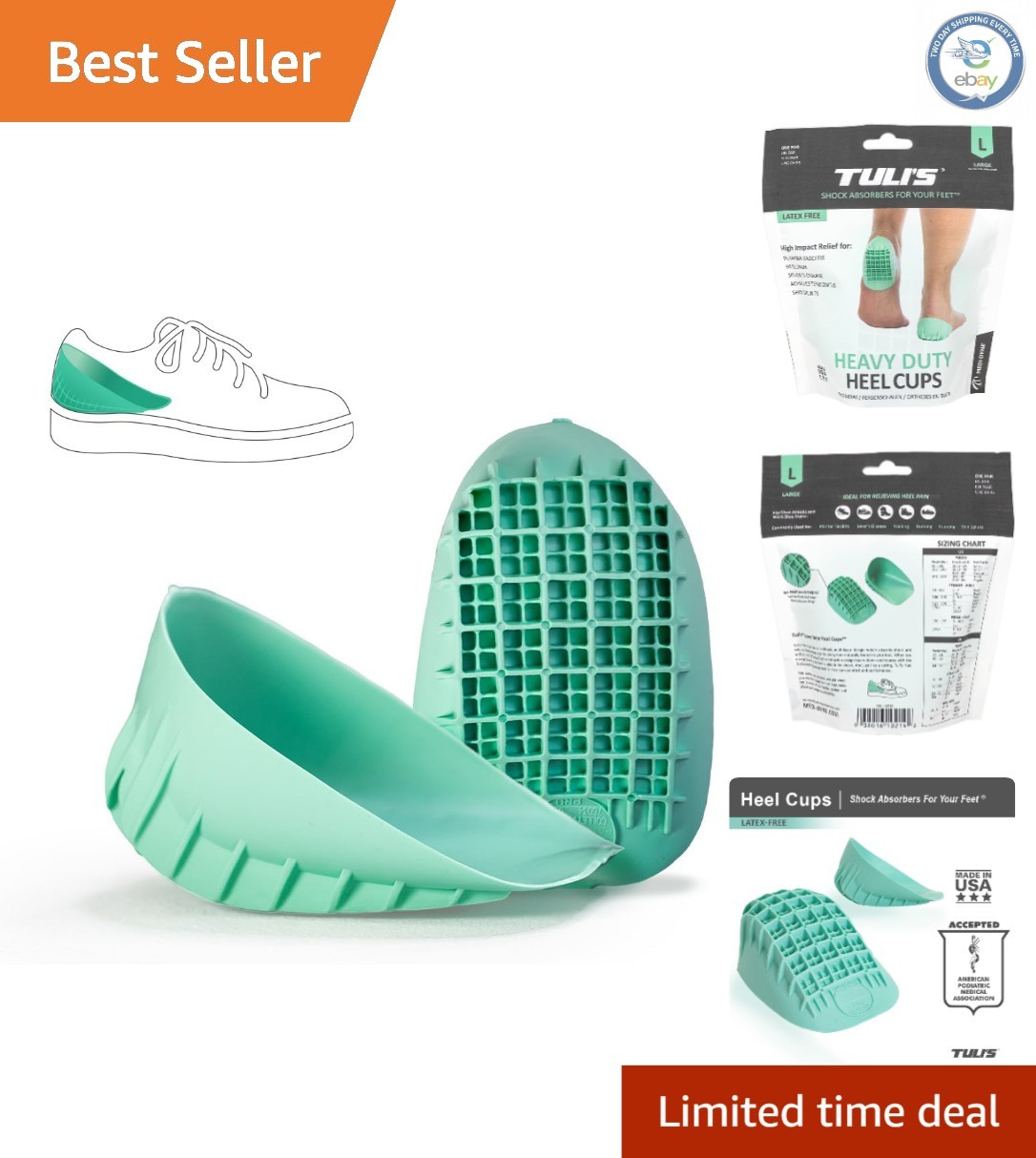 Heavy Duty Heel Cups – Alleviate Pain & Enhance Comfort in Lace-Up Shoes