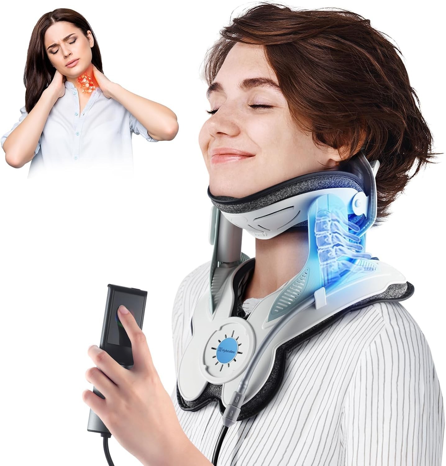 Cervical Neck Traction Device: Neck Stretcher for Cervical Pain Relief, Electric
