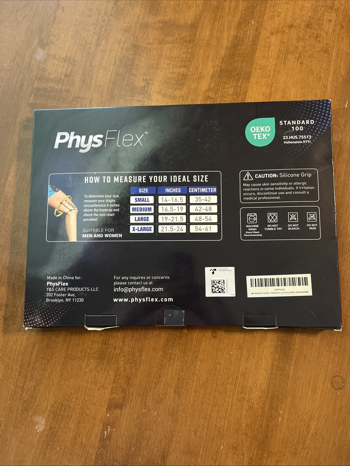 Physflex knee sleeve maximum support size XL