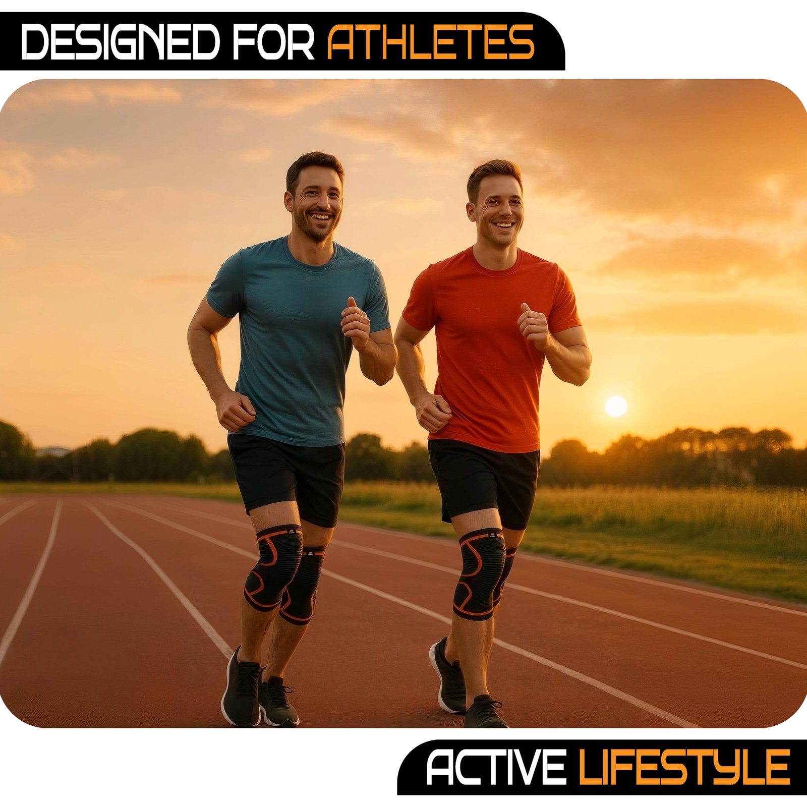 Cubella Compression Knee Sleeve (2‑Pack) – Elastic, Breathable Medium, Blue