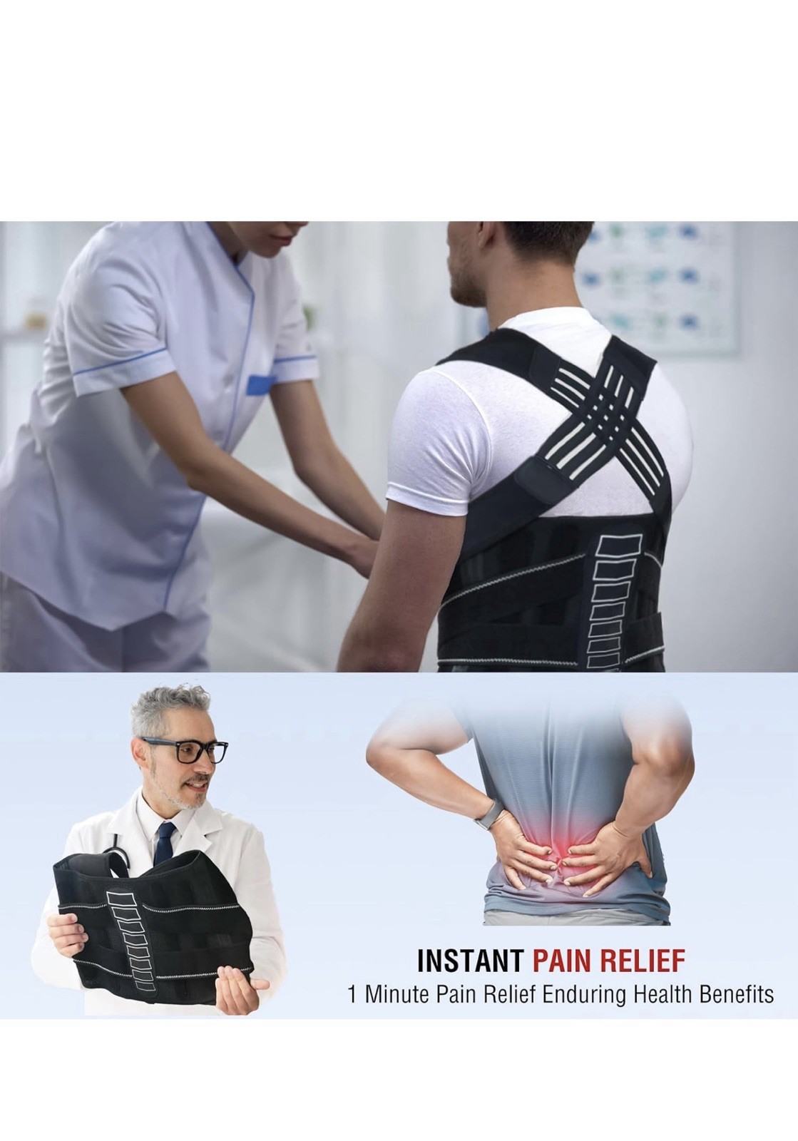 Enthra Back Brace Posture Corrector with Spine Vertical Alignment System -Unisex