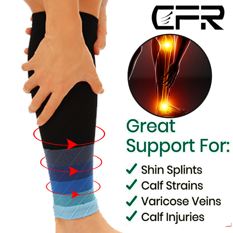 Pair Men Women Compression Socks Calf Sleeve Leg Support Brace 15-20mmHg Running