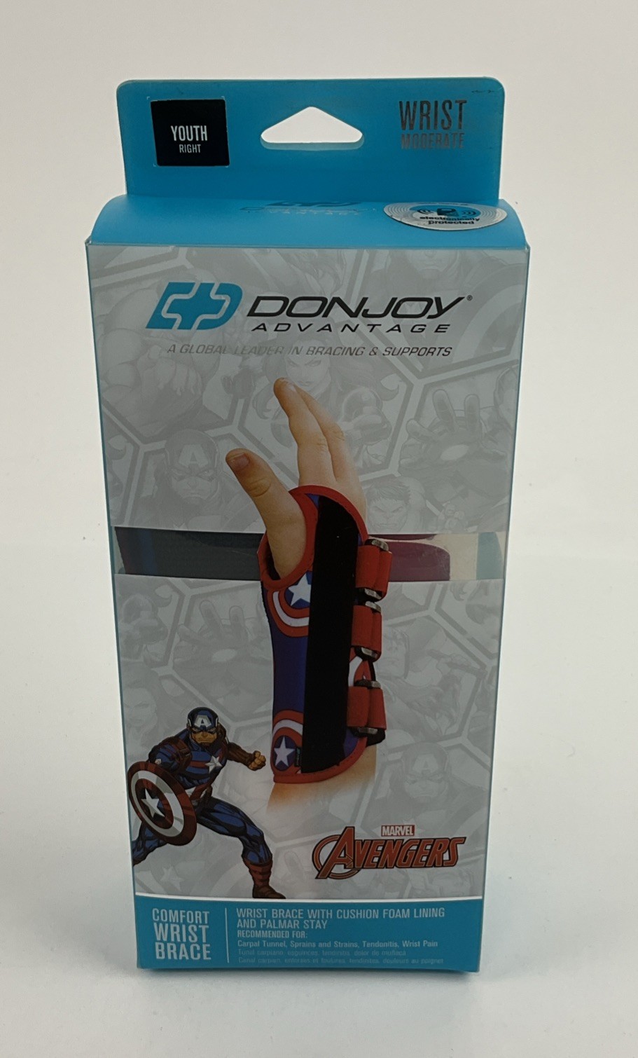 DonJoy Advantage Comfort Wrist Brace Marvels Captain America Left Wrist Youth