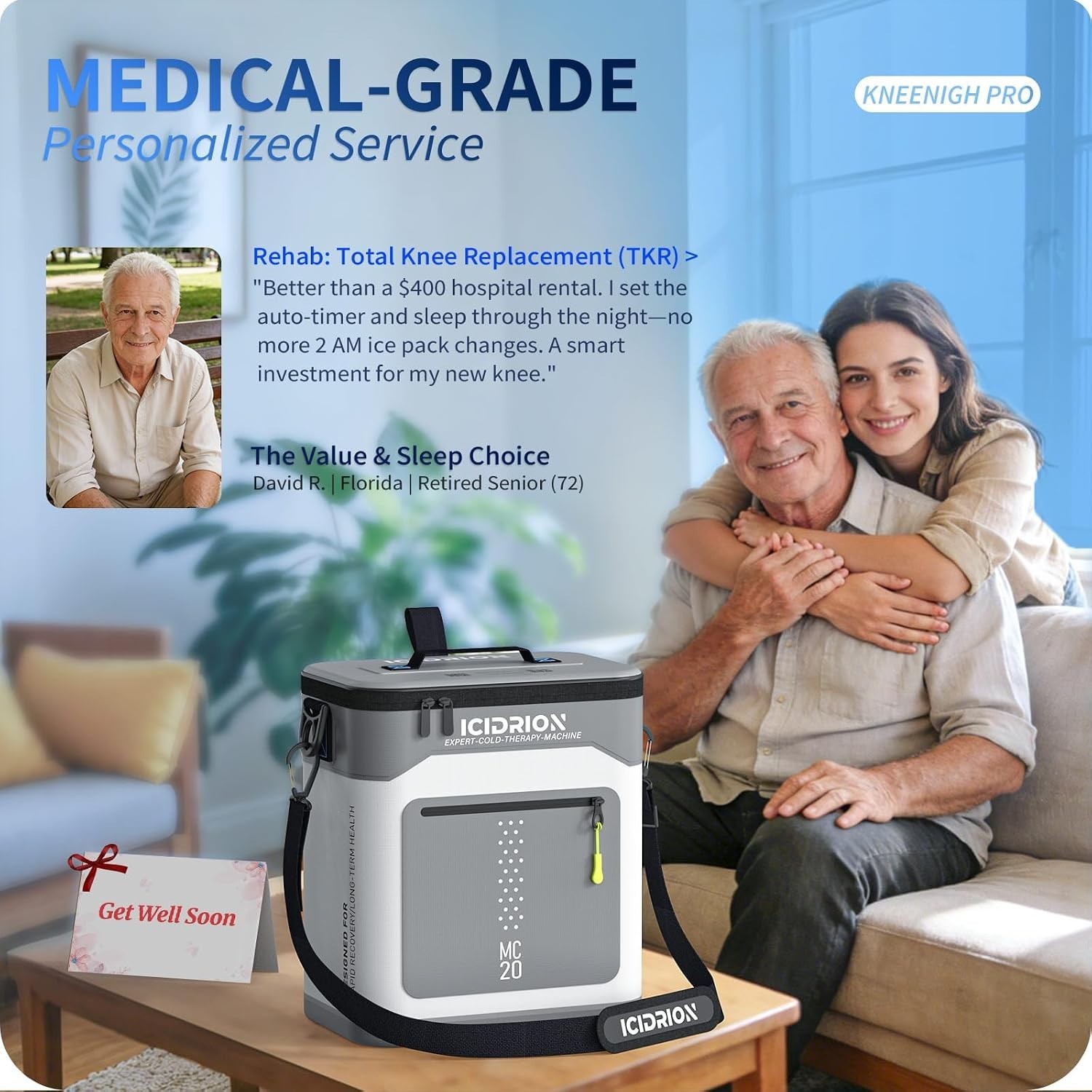 Knee Cold Therapy Machine 12Qt Programmable Ice System Icidrion Mc20