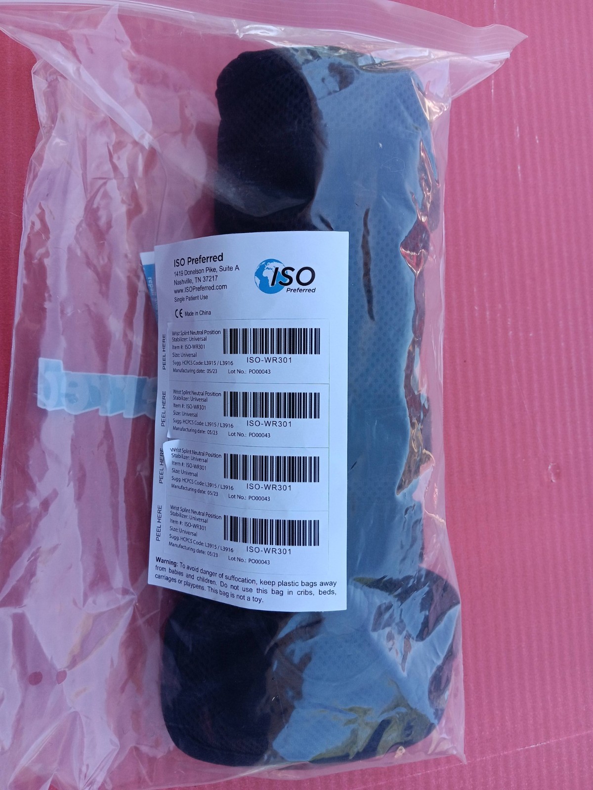 ISO WRIST BRACE SPLINT Neutral Position Stablizer Universal NEW 2 Available