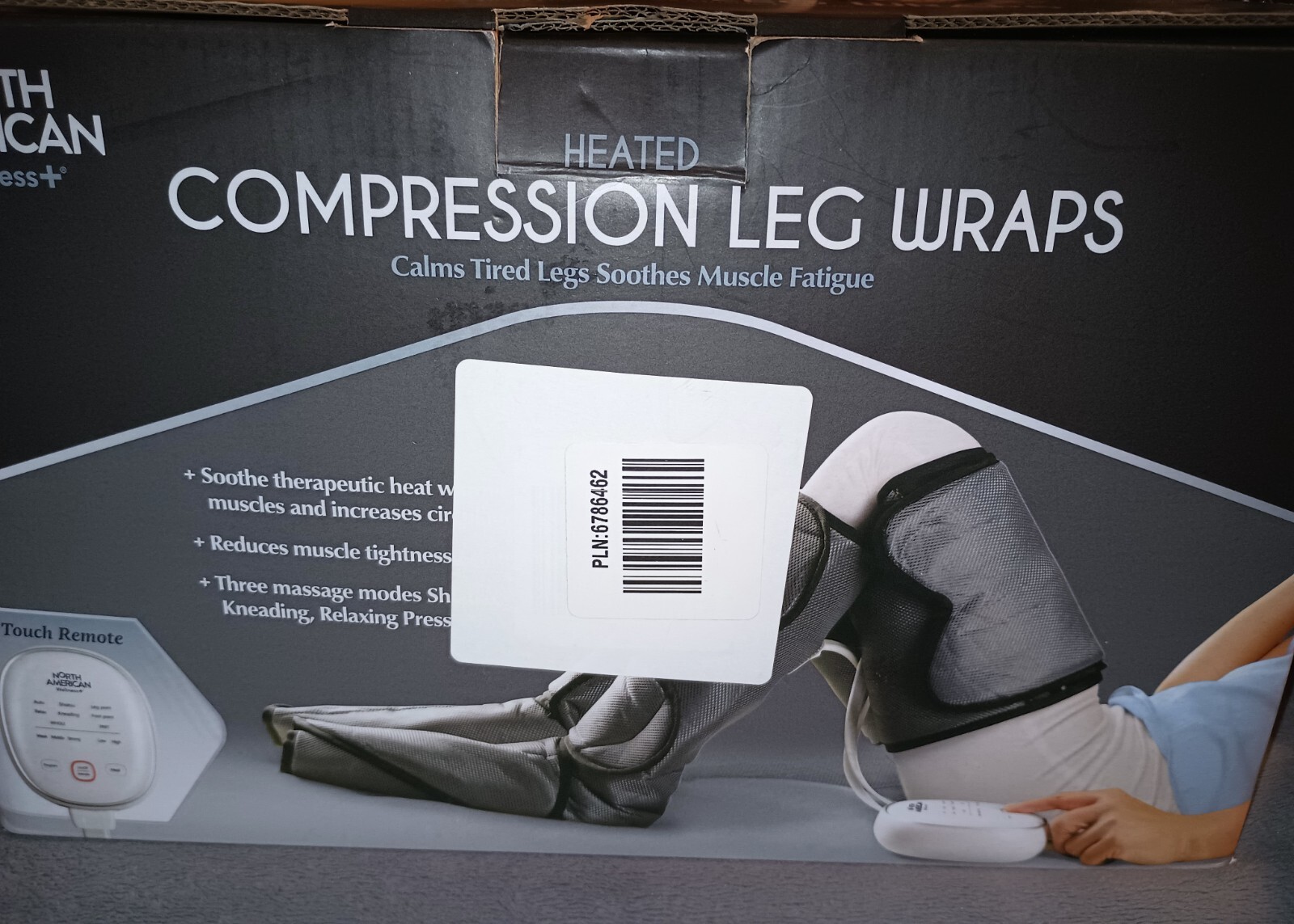 North American Wellness heated air Compression Leg Wraps w/ Handheld Control