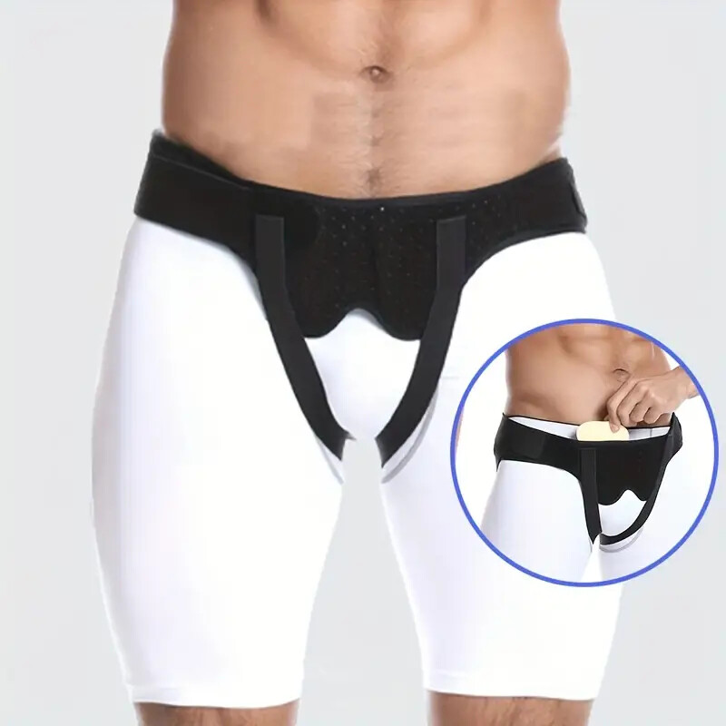 Men’s Inguinal Hernia Support Belt Double Groin Hernia Pain Relief Truss Brace