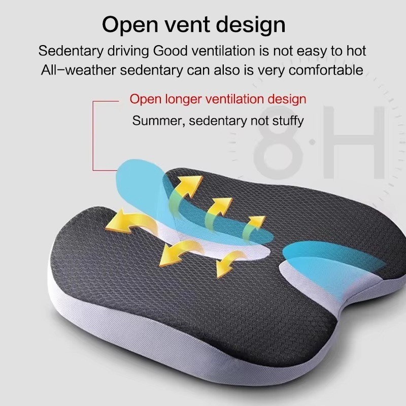 Orthopedic Seat Cushion Memory Foam Coccyx Pillow 45x35cm/17.7×13.8in Car Chair