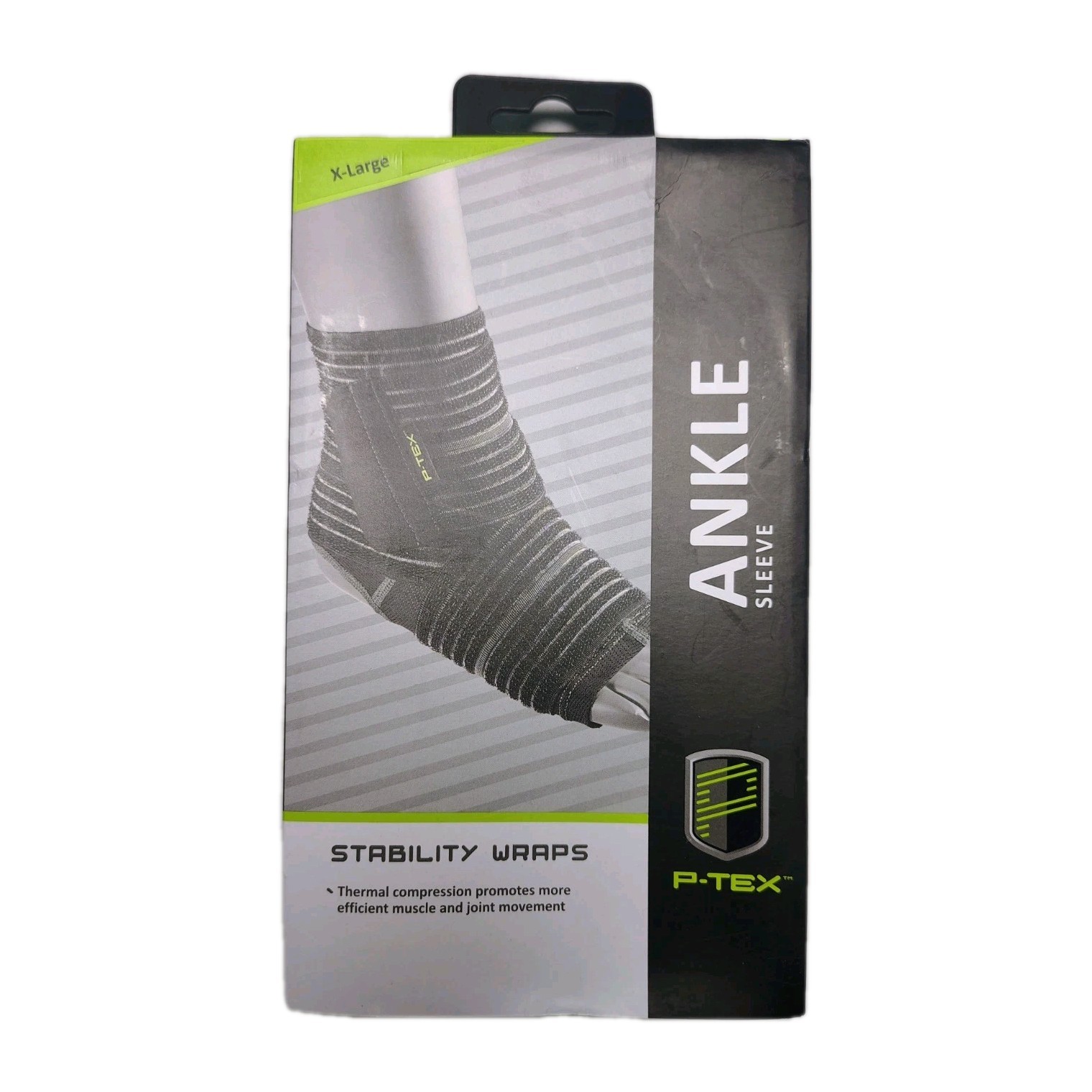 P-Tex Ankle Sleeve Stability Wrap Size XL Black P-TEXA102 Brand New Fast Ship
