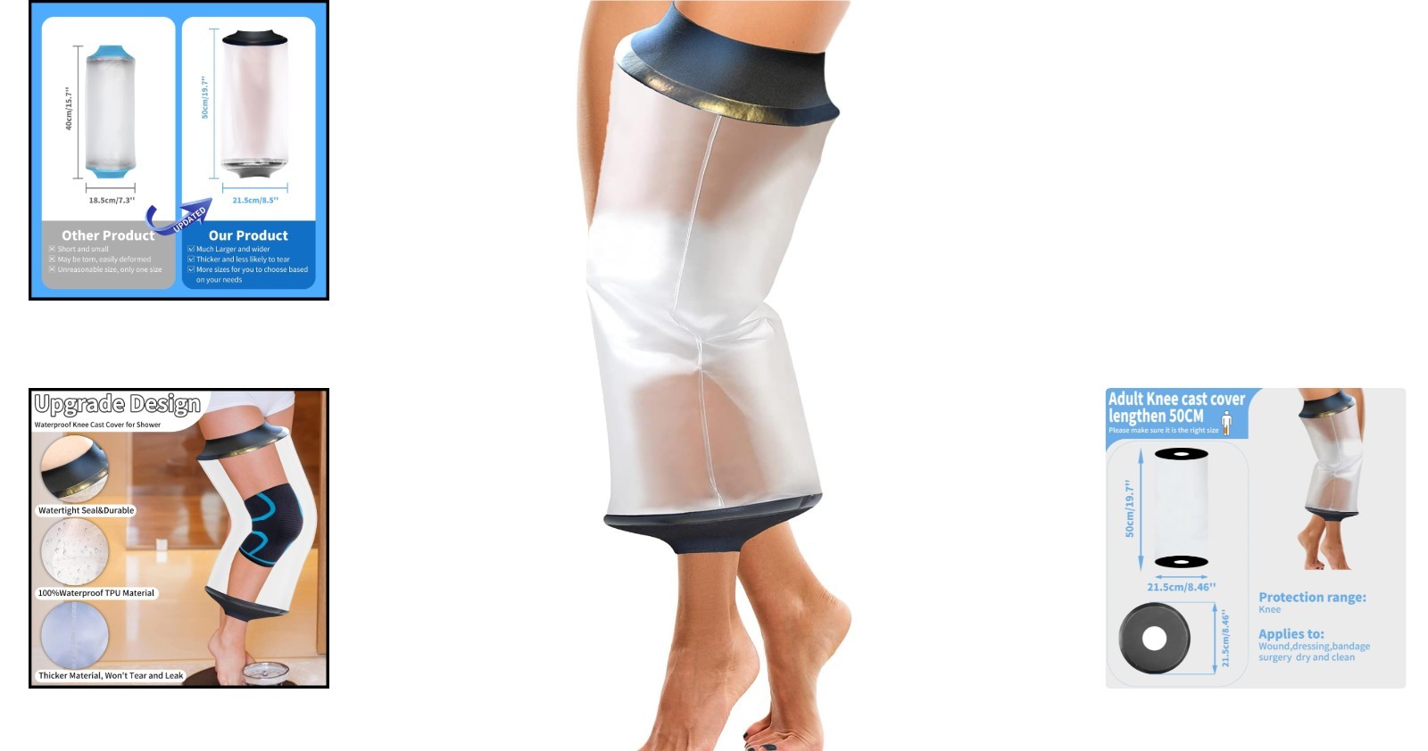 Reusable Watertight Knee Shower Protector – Ideal for Post-Surgical Care