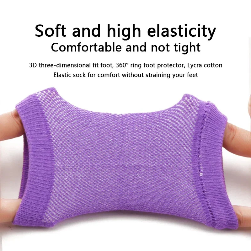 Silicone Feet Pads for Heel Moisturizing Socks Open Toe Socks Cracked Foot Toele